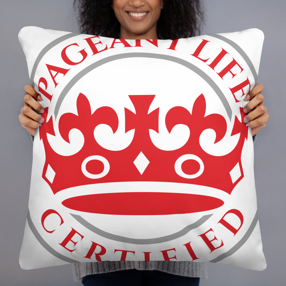 Red and White Pageant Life Certified Basic Pillow