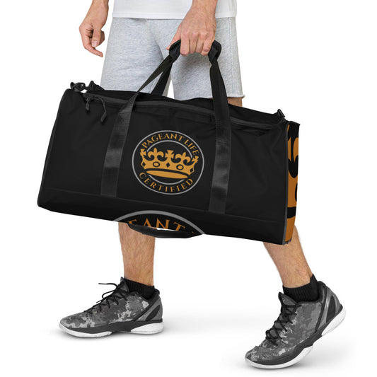 Black and Gold Pageant Life Certified Duffle bag
