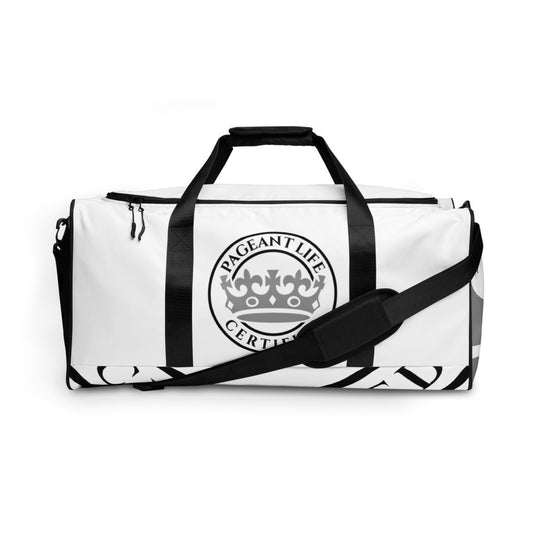 White and Silver Pageant Life Certified Duffle bag