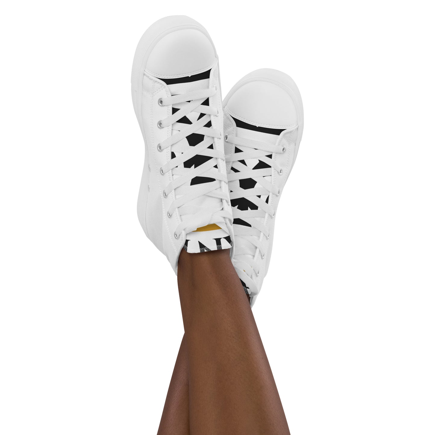 Black and Gold/ White Pageant Life Certified Women’s high top canvas shoes