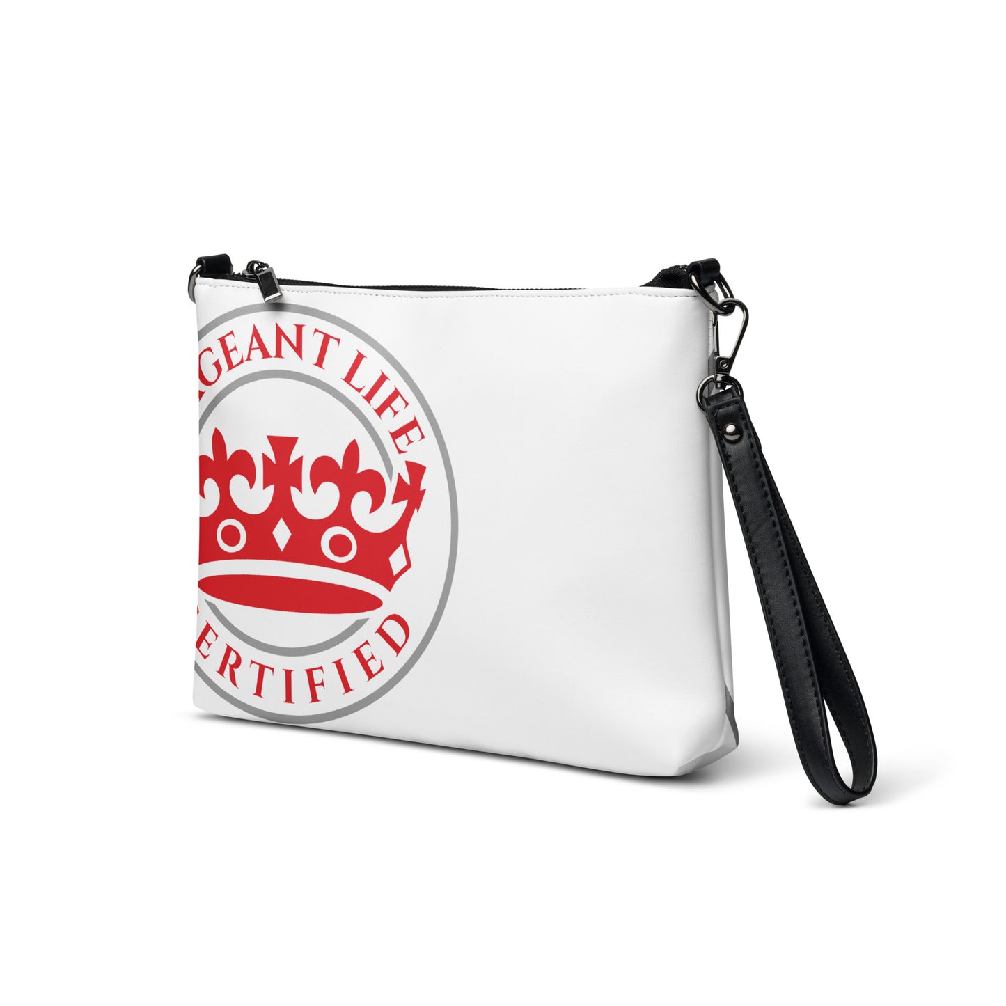 Red Silver and White Pageant Life Certified Crossbody bag