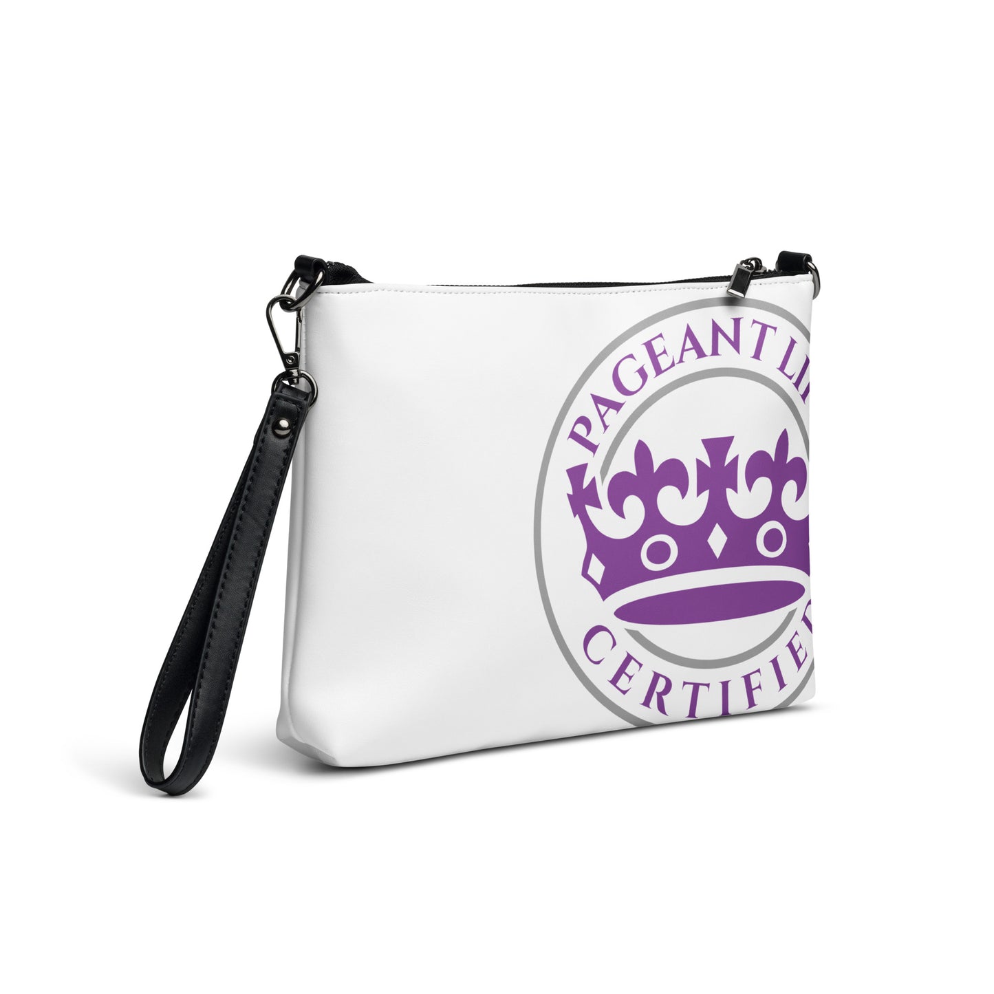 Purple Silver and White Pageant Life Certified Crossbody bag