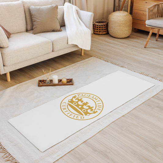 Gold and White Pageant Life Certified Yoga mat