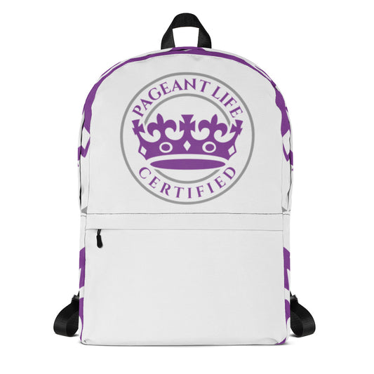 Purple and White Pageant Life Certified Backpack