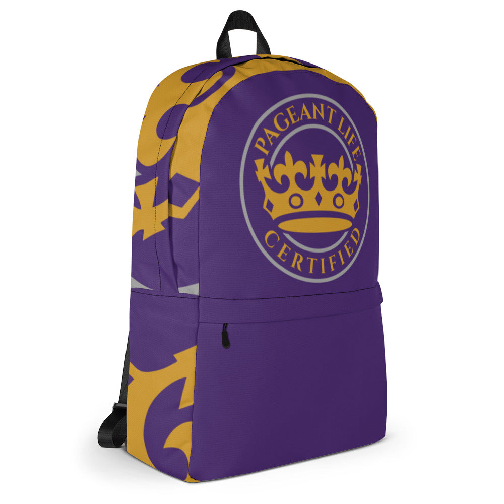Purple and Gold Pageant Life Certified Backpack