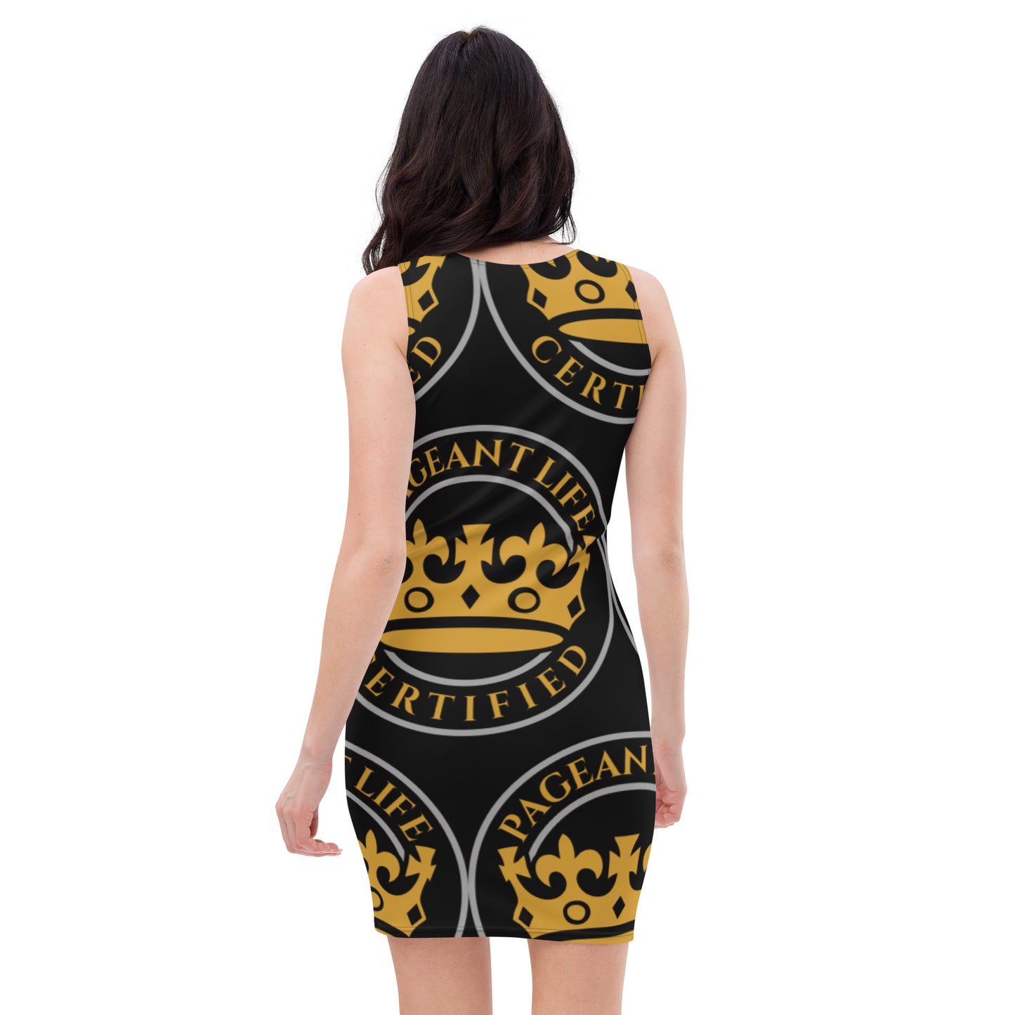 Black and Gold Pageant Life Certified Tank Dress