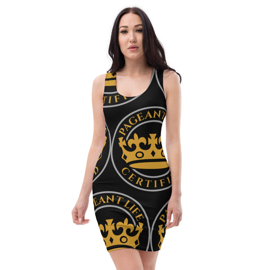 Black and Gold Pageant Life Certified Tank Dress