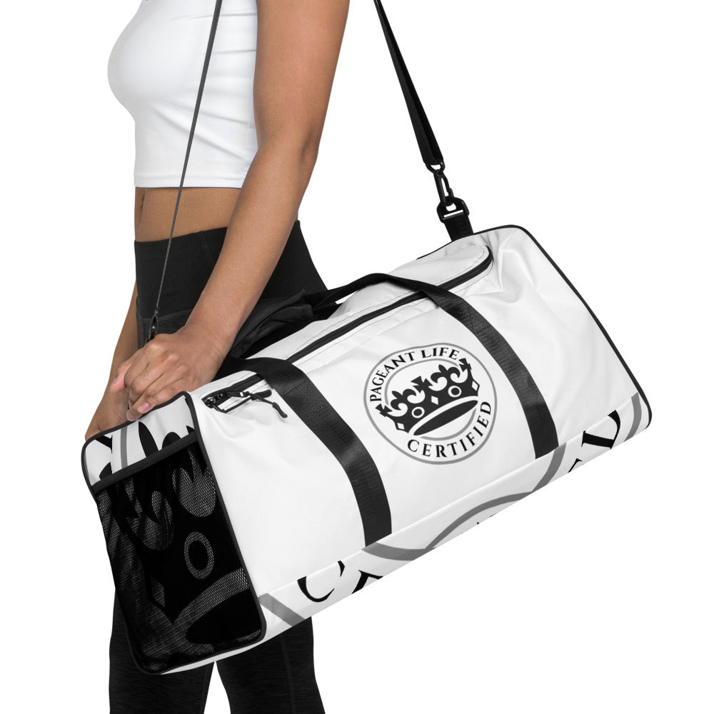 Black and White Pageant Life Certified Duffle bag