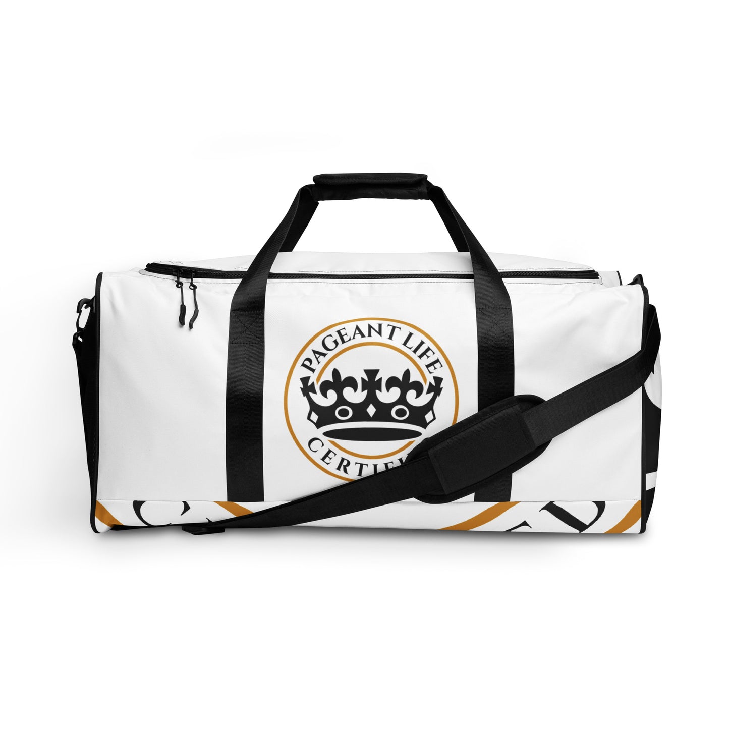 Black and Gold/ White Pageant Life Certified Duffle bag