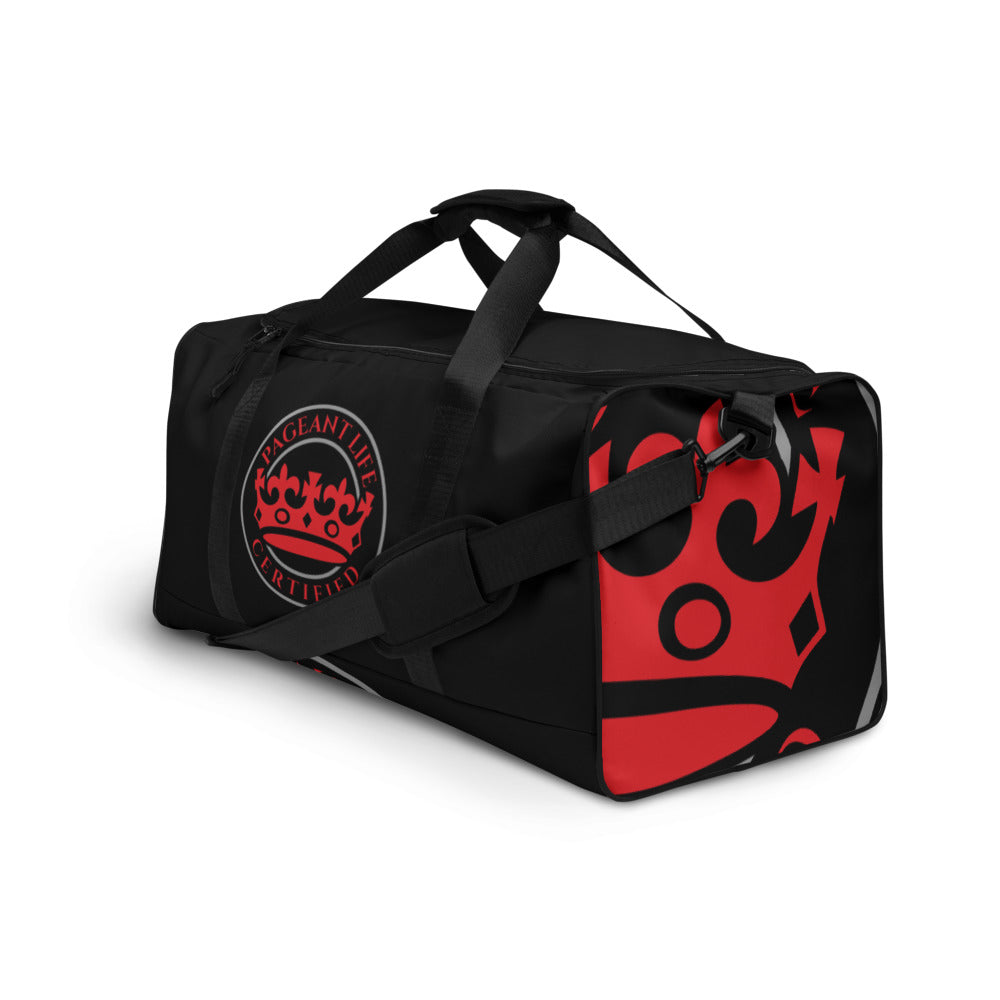 Red and Black Pageant Life Certified Duffle bag