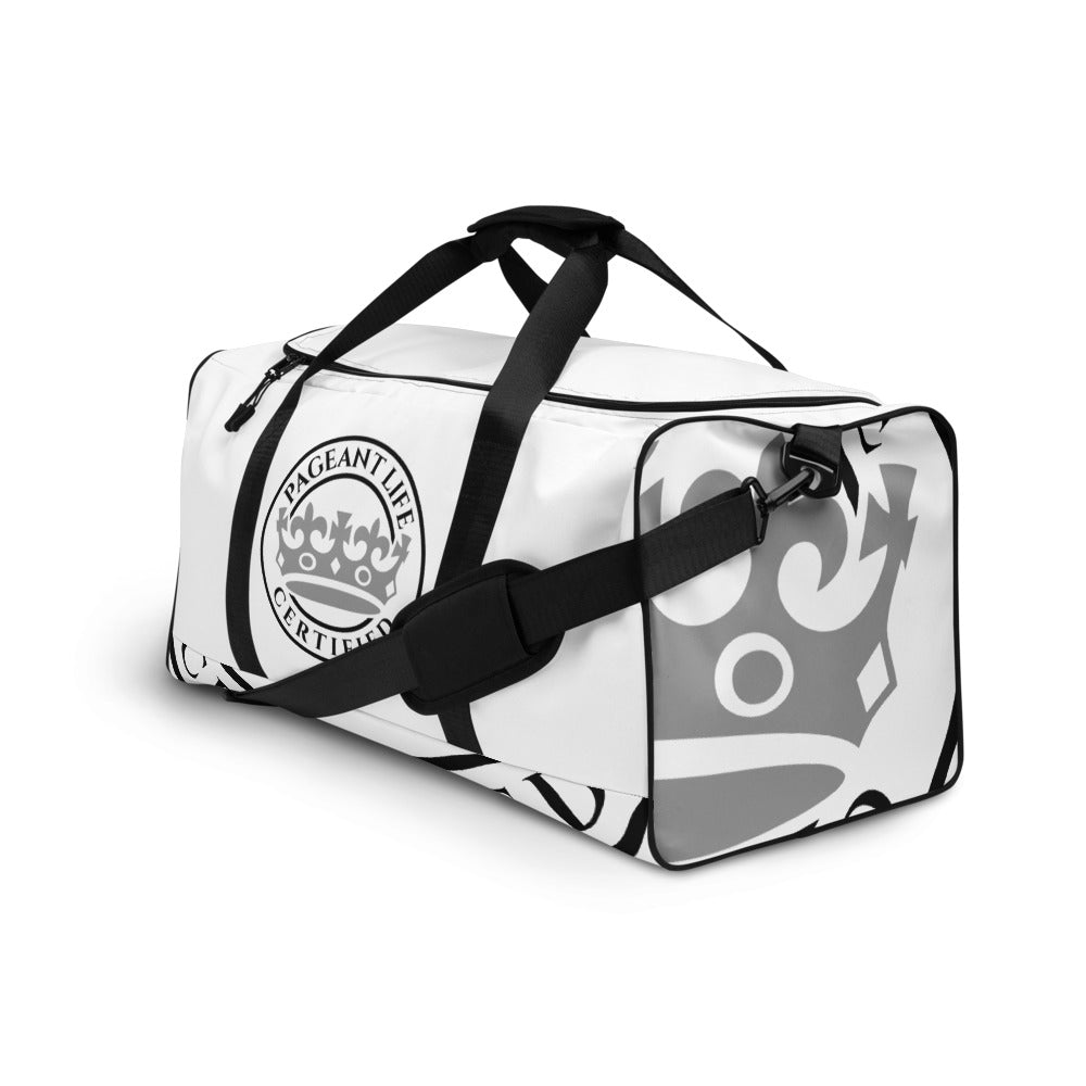 White and Silver Pageant Life Certified Duffle bag