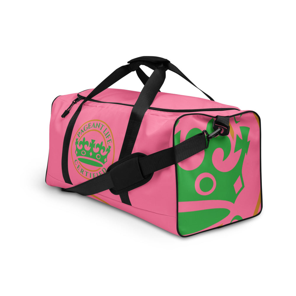 Pink and Green Pageant Life Certified Duffle bag