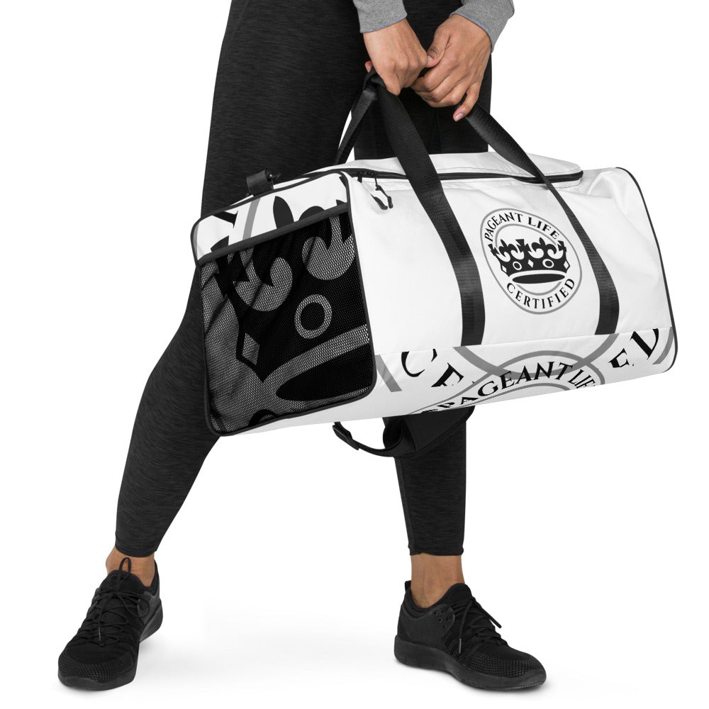 Black and White Pageant Life Certified Duffle bag