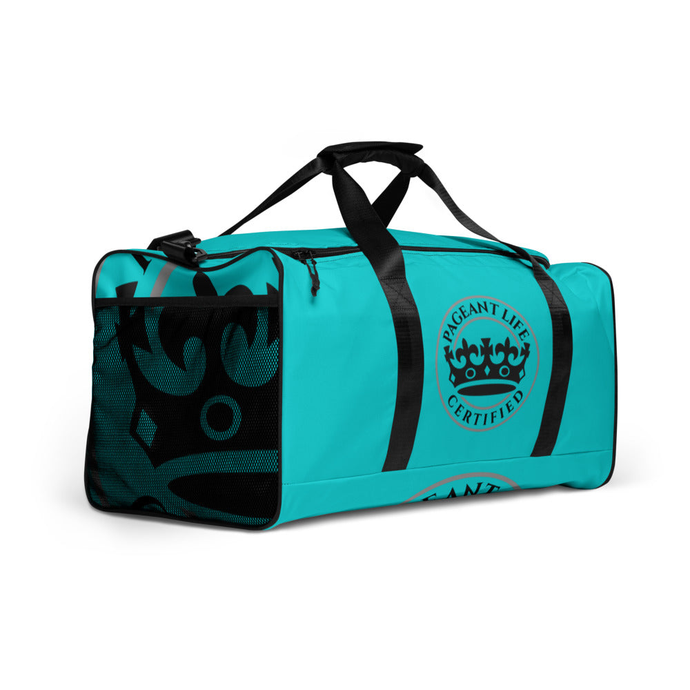 Black and Turquoise Pageant Life Certified Duffle bag