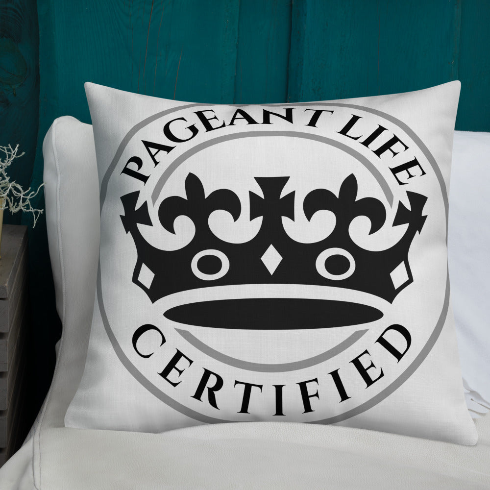 Black and White Pageant Life Certified Premium Pillow
