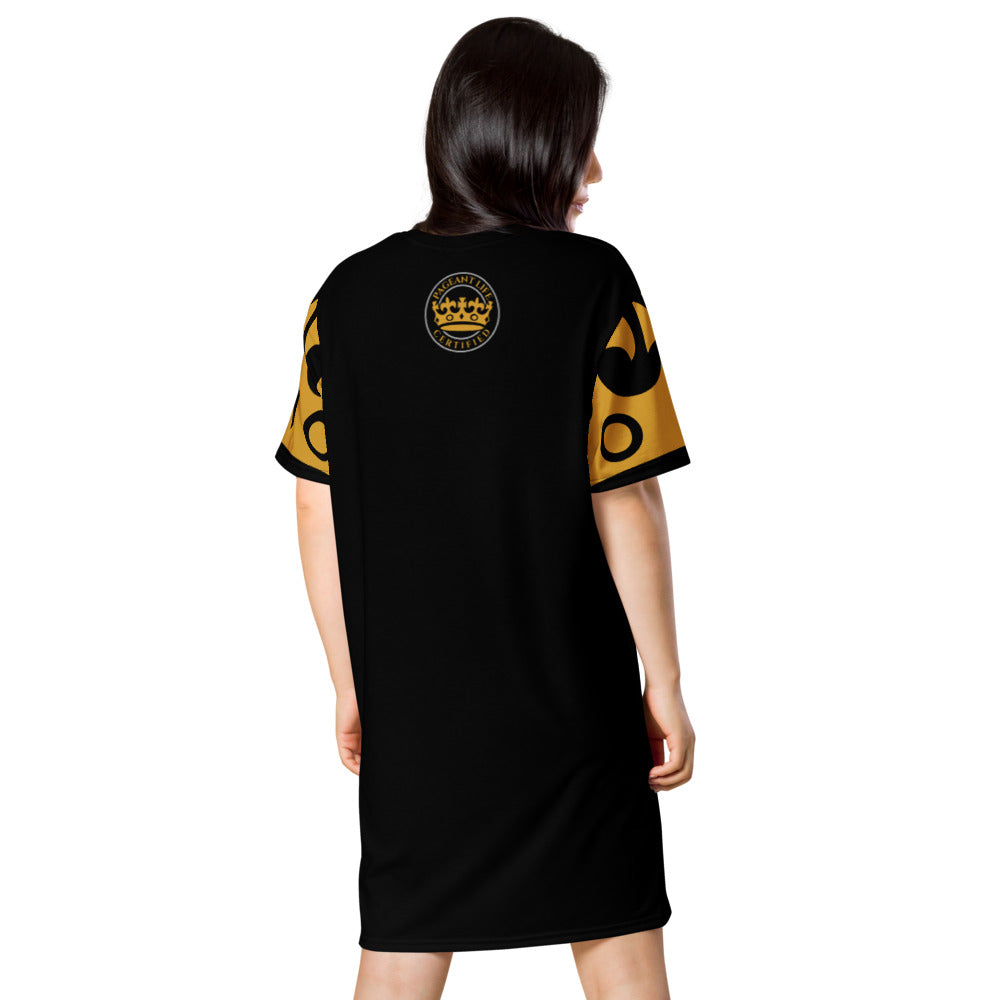 Black and Gold Pageant Life Certified T-shirt dress