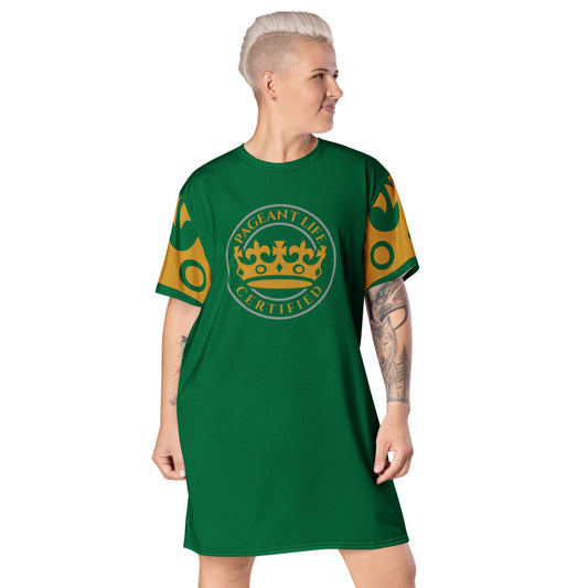 Green and Gold Pageant Life Certified T-shirt dress