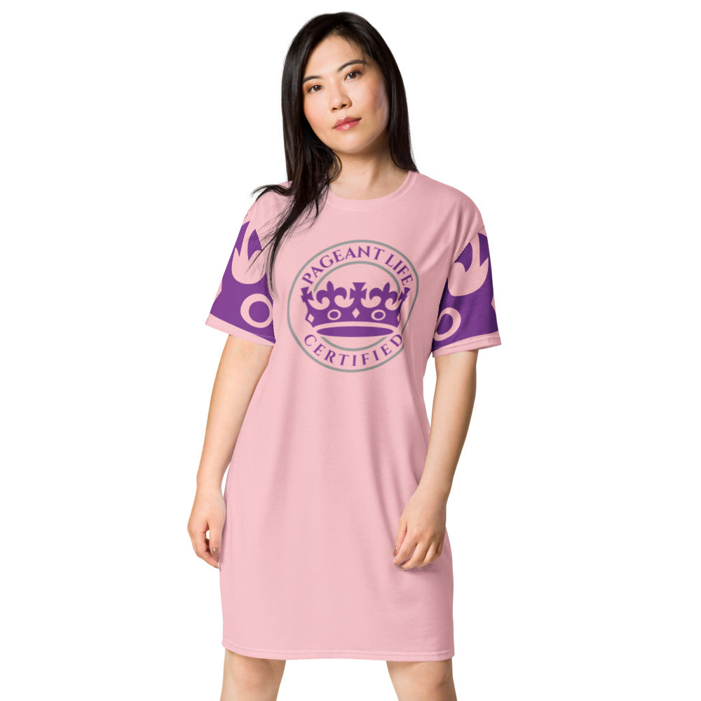 Pink and Purple Pageant Life Certified T-shirt dress