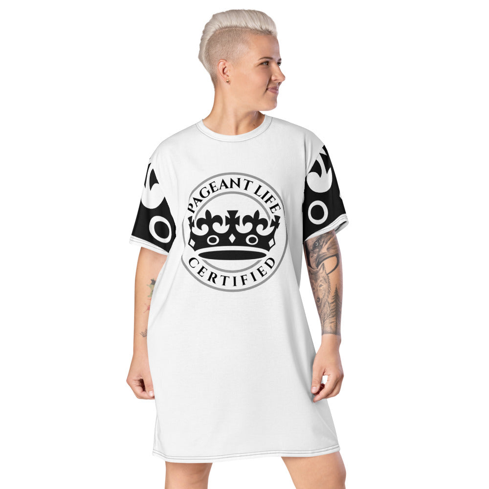 Black and White Pageant Life Certified T-shirt dress