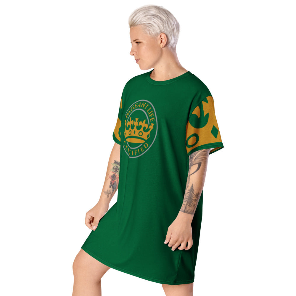Green and Gold Pageant Life Certified T-shirt dress