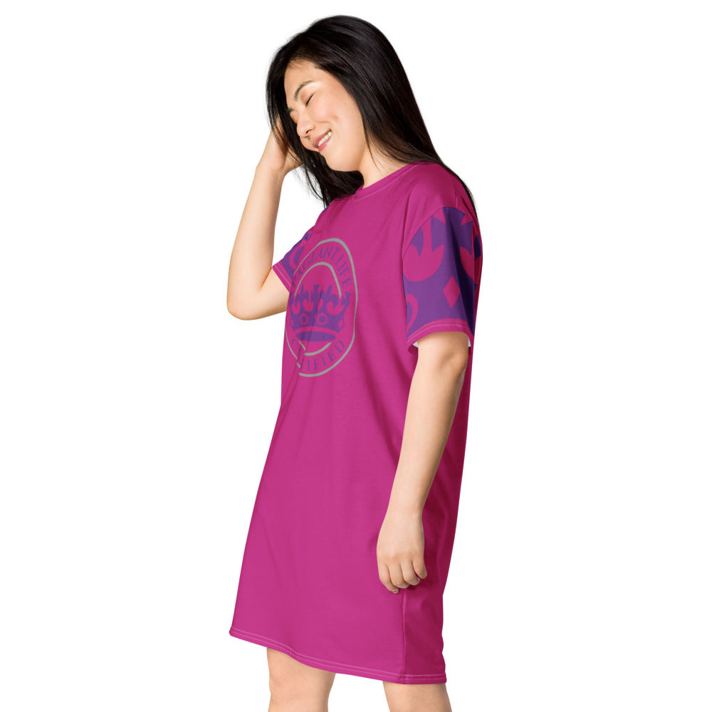 Purple and Deep Pink Pageant Life Certified T-shirt dress