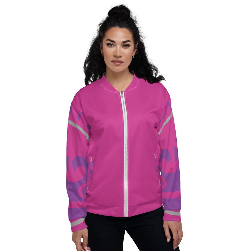 Purple and Deep Pink Pageant Life Certified Unisex Bomber Jacket