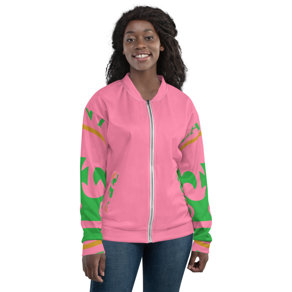Pink and Green Pageant Life Certified Unisex Bomber Jacket