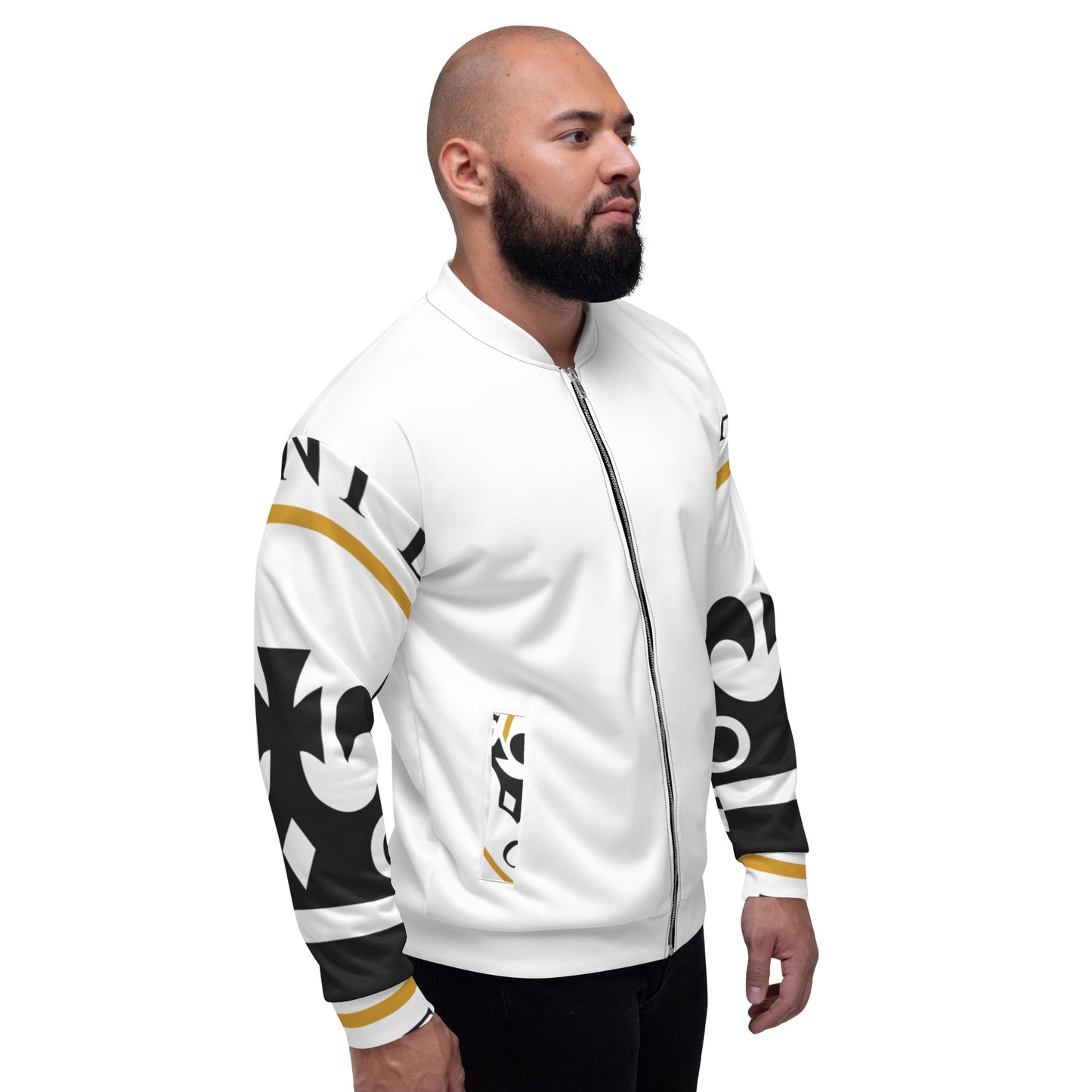 Black and Gold/ White Pageant Life Certified Unisex Bomber Jacket