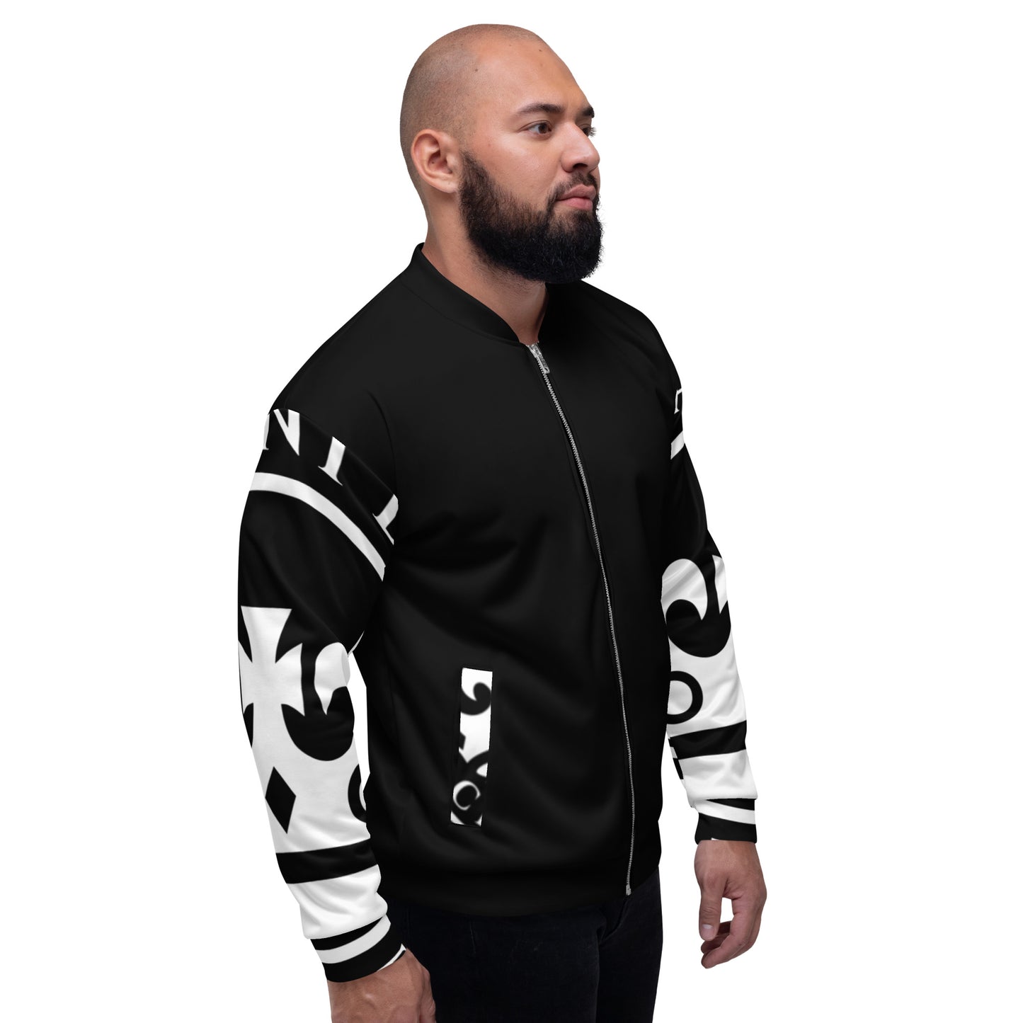 Black and White Pageant Life Certified Unisex Bomber Jacket