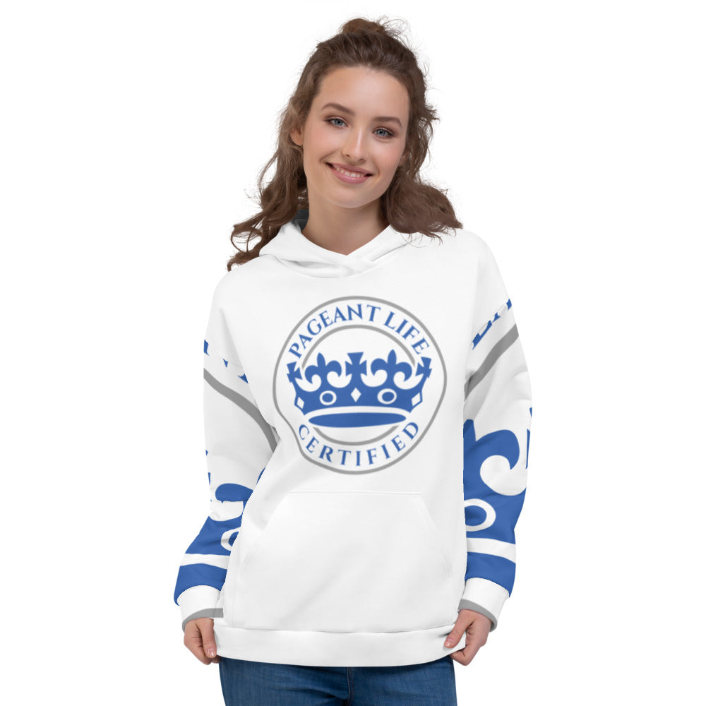 Blue and White Unisex Hoodie