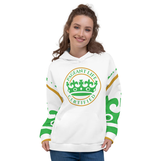 Green and White Pageant Life Certified Unisex Hoodie