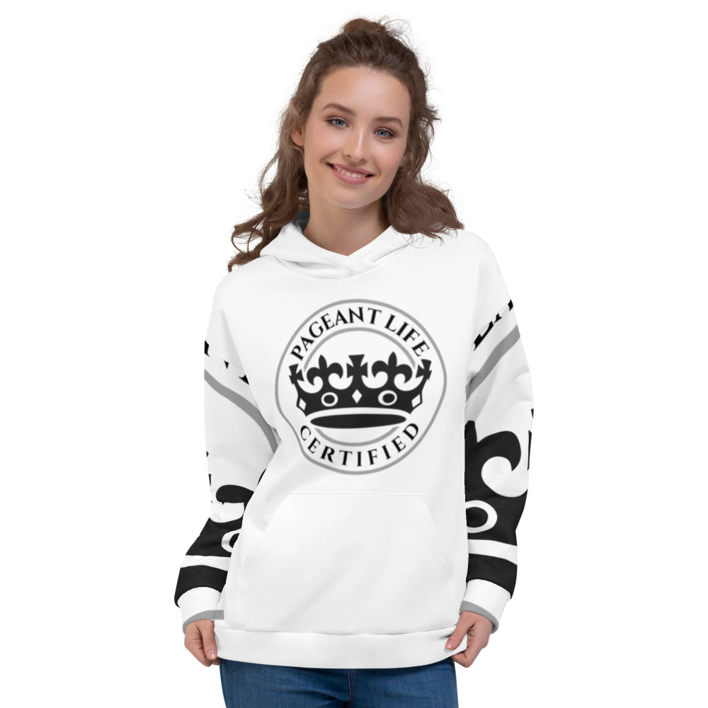 Black and White Pageant Life Certified Unisex Hoodie