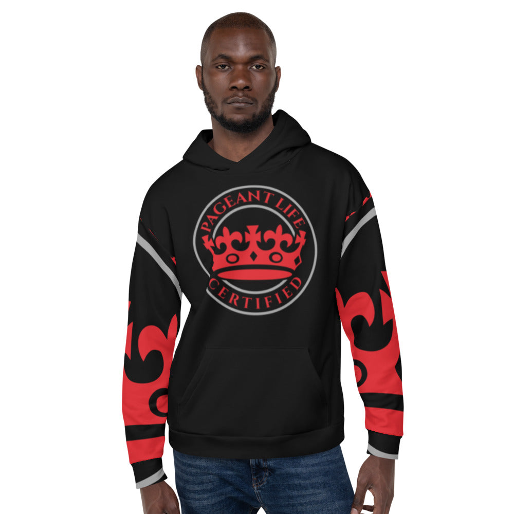 Red and Black Pageant Life Certified Unisex Hoodie