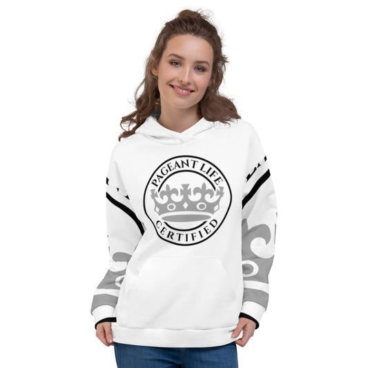 White and Silver Pageant Life Certified Unisex Hoodie