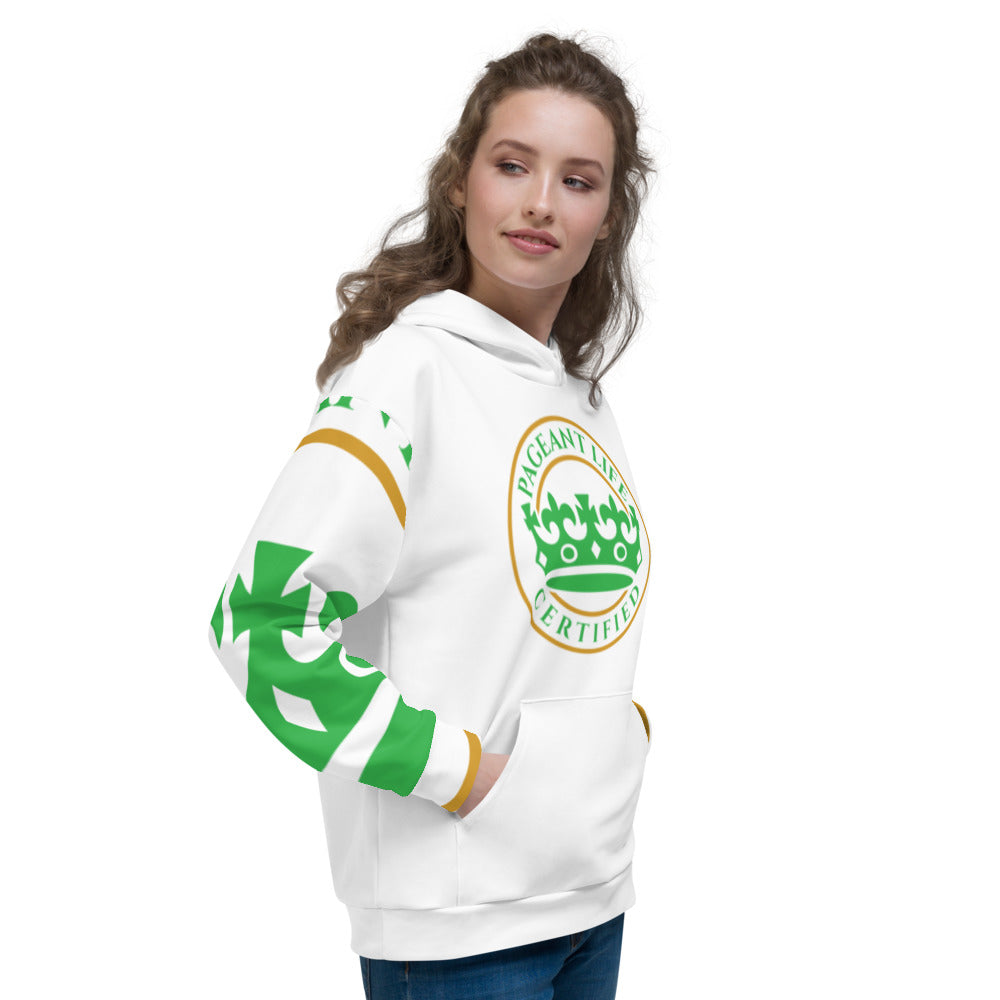Green and White Pageant Life Certified Unisex Hoodie
