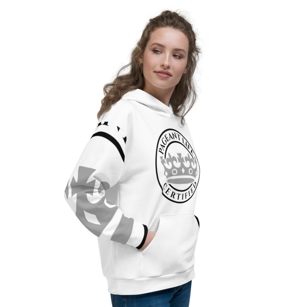 White and Silver Pageant Life Certified Unisex Hoodie