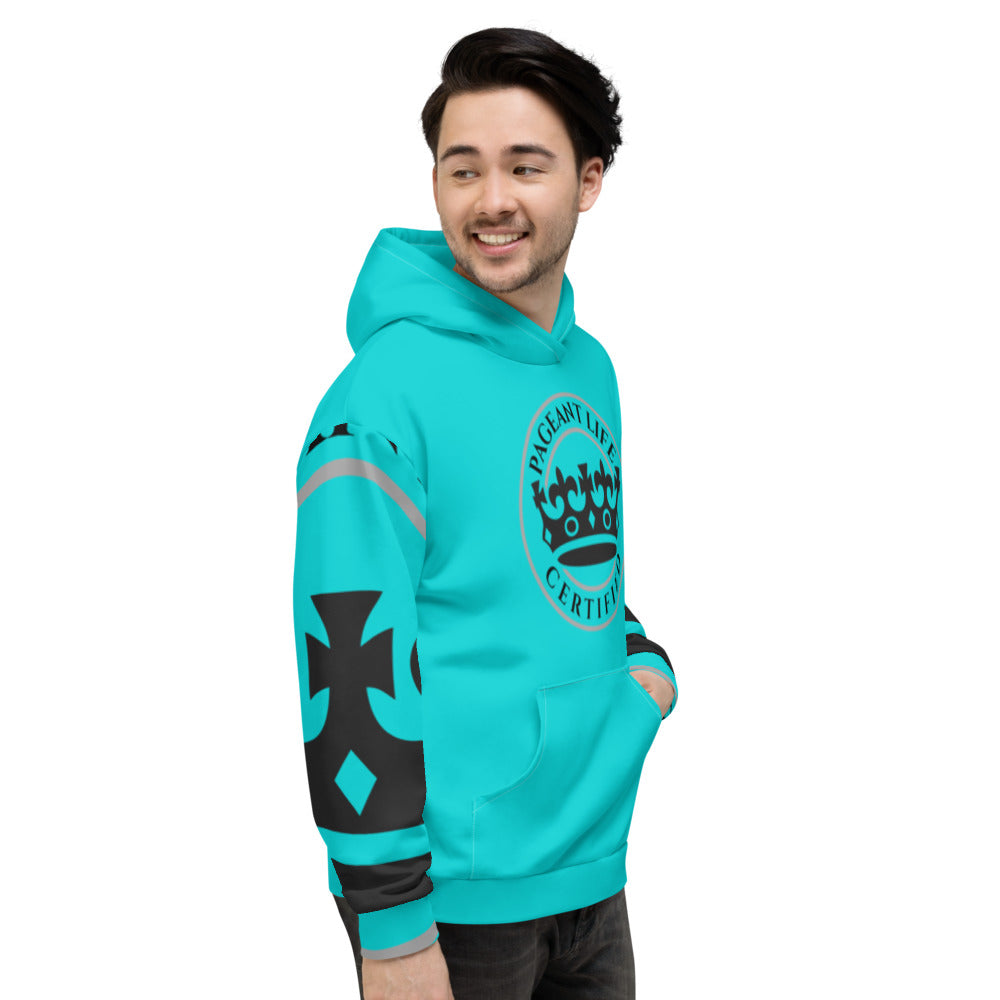 Black and Turquoise Pageant Life Certified Unisex Hoodie