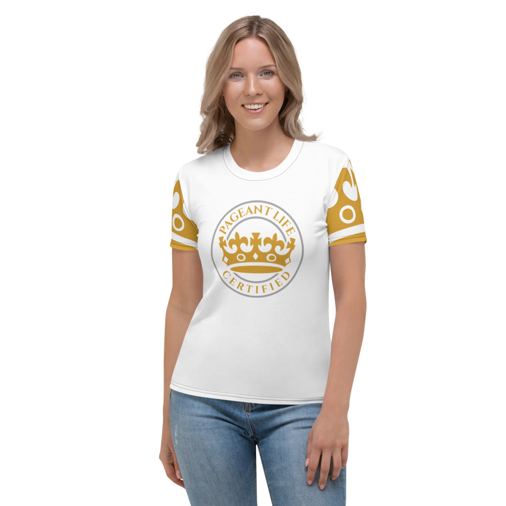 White and Gold Pageant Life Certified Women's T-shirt