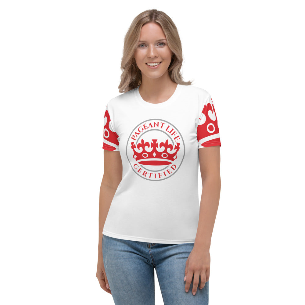 Red and White Pageant Life Certified Women's T-shirt