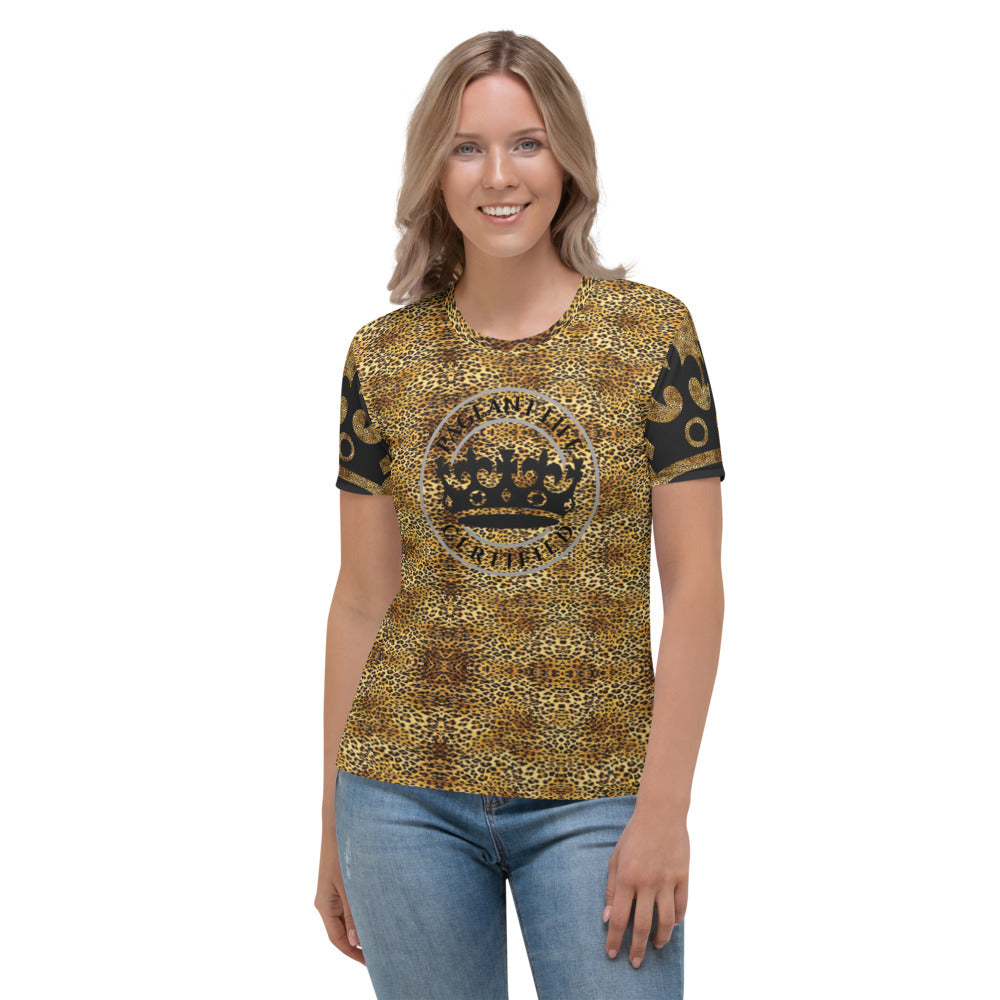 Black and Leopard Pageant Life Certified Women's T-shirt