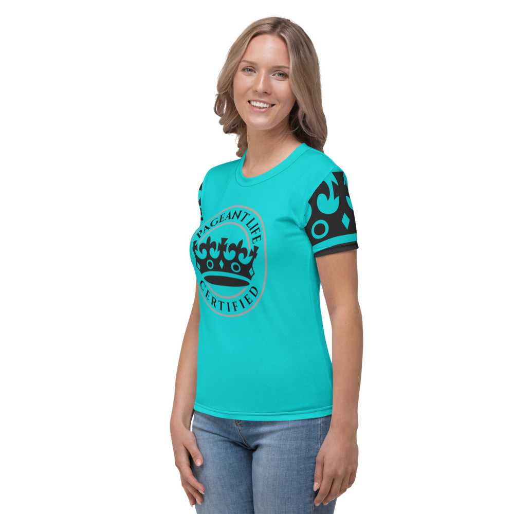 Black and Turquoise Pageant Life Certified Women's T-shirt