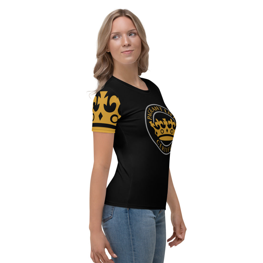 Black and Gold Pageant Life Certified Women's T-shirt
