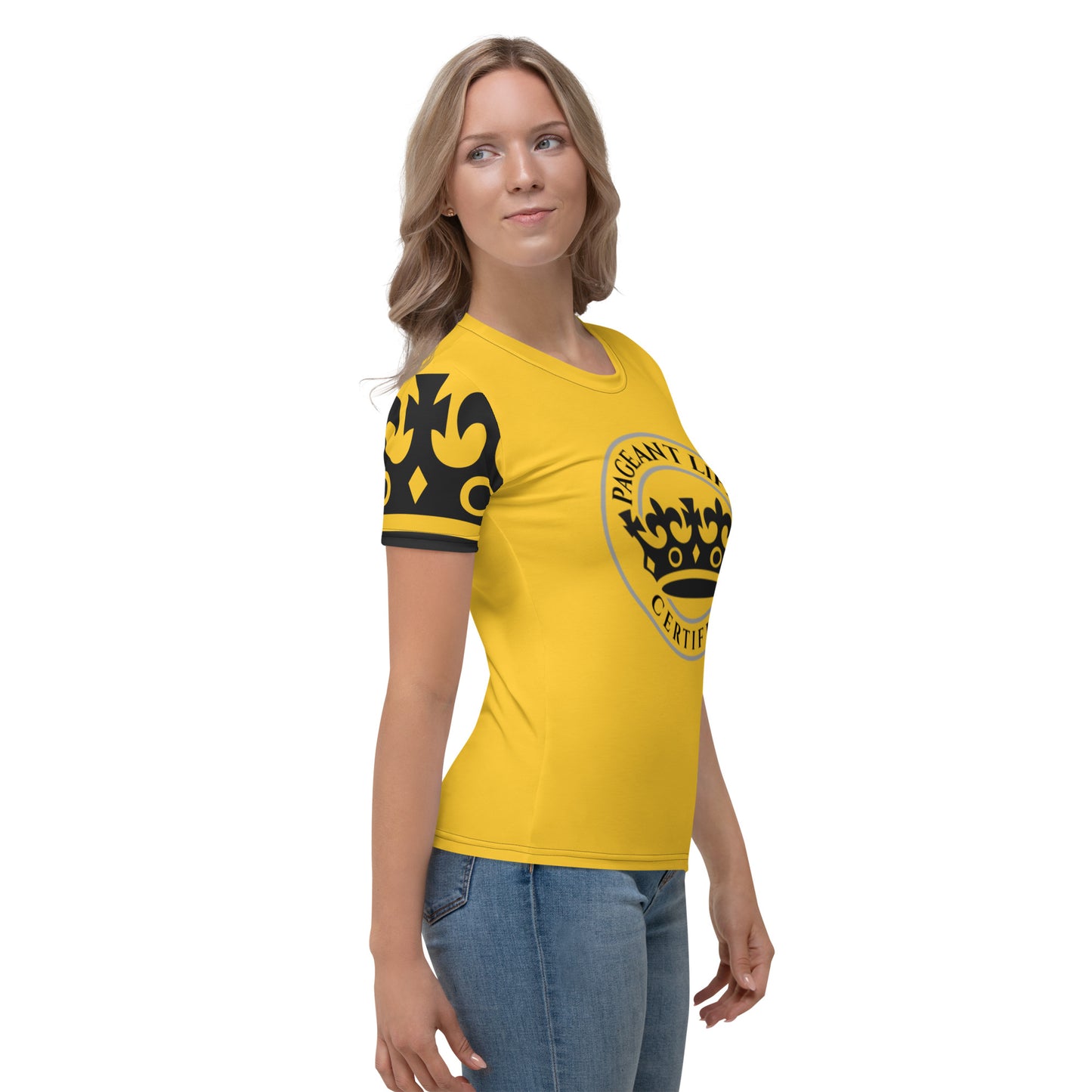 Black and Yellow Pageant Life Certified Women's T-shirt
