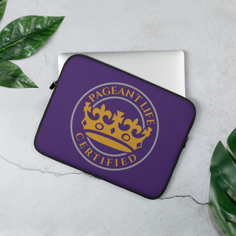 Purple and Gold Pageant Life Certified Laptop Sleeve
