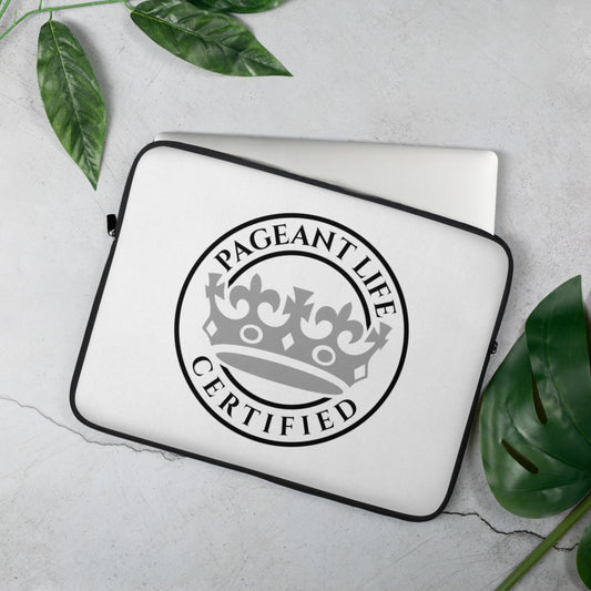White and Silver Pageant Life Certified Laptop Sleeve