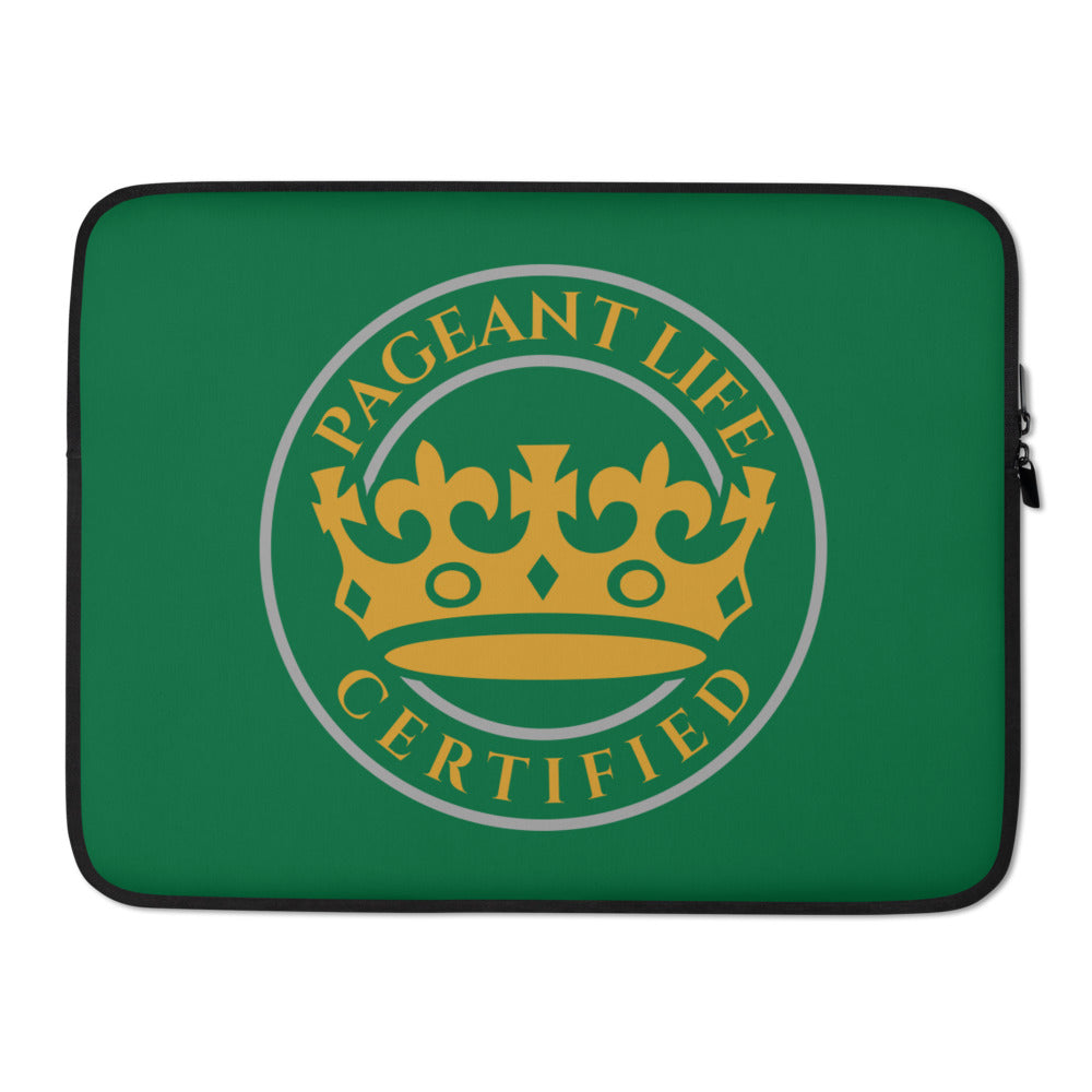 Green and Gold Pageant Life Certified Laptop Sleeve