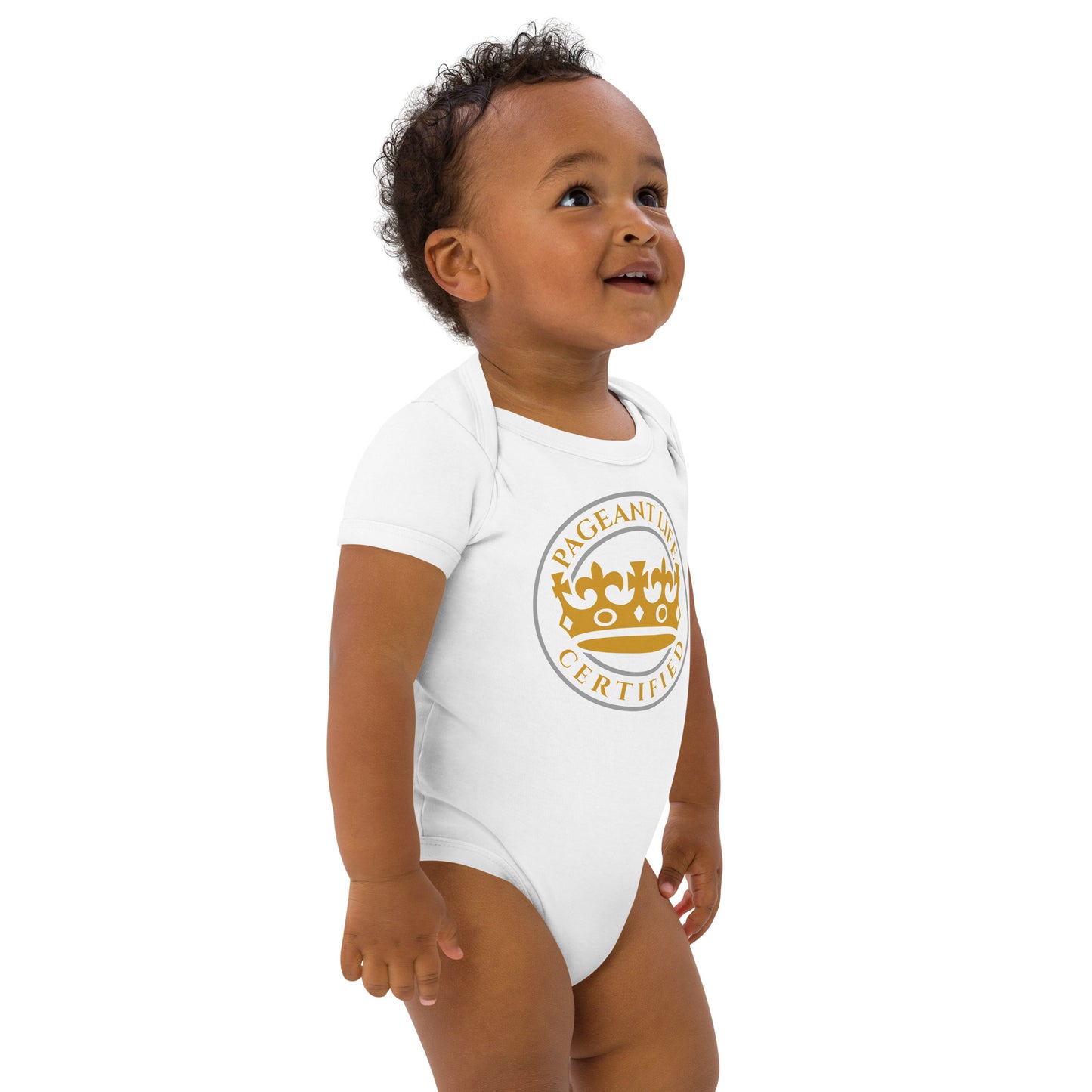 Gold Crown Pageant Life Certified Organic cotton baby bodysuit